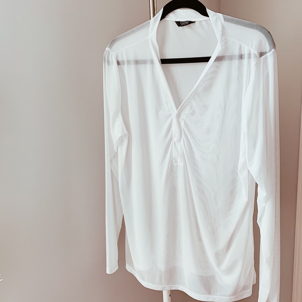 Sheer White Henley